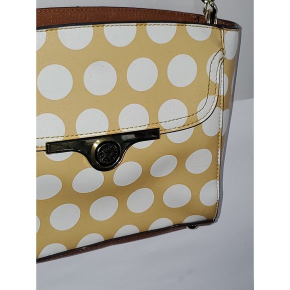 Anne Klein Crossbody Shoulder Bag Polka Dot Adjustable Strap Faux Leather Spring - Picture 5 of 16